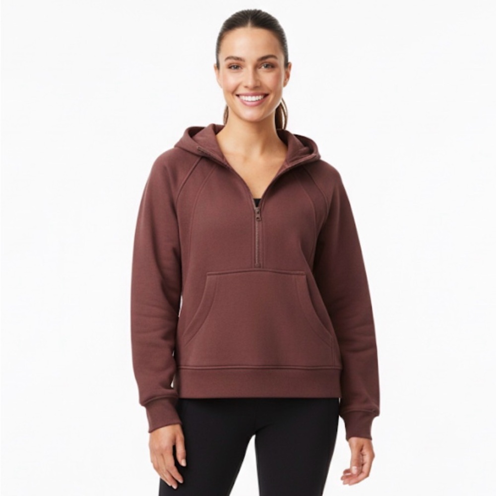 CRZ Yoga women’s half zip hoodie size small color taupe